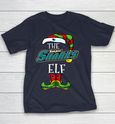 San Jose Sharks Christmas ELF Funny NHL Youth T-Shirt 2