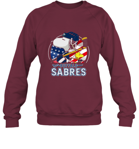 l2t1 buffalo sabres ice hockey snoopy and woodstock nhl sweatshirt 35 front maroon
