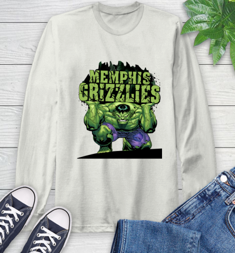 Memphis Grizzlies NBA Basketball Incredible Hulk Marvel Avengers Sports Long Sleeve T-Shirt 12