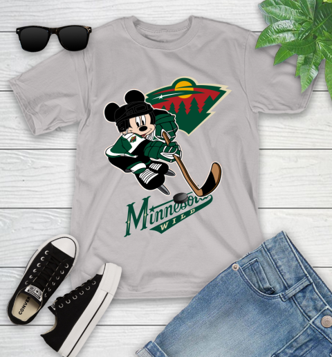 NHL Minnesota Wild Mickey Mouse Disney Hockey T Shirt Youth T-Shirt 12