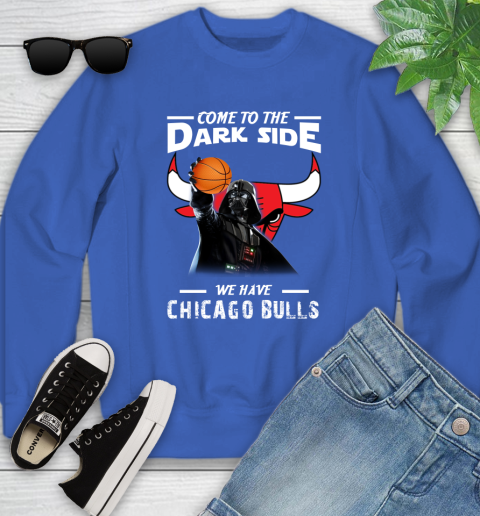 NBA Come To The Dark Side We Have Chicago Bulls Star Wars Darth Vader Basketball Youth Sweatshirt 7