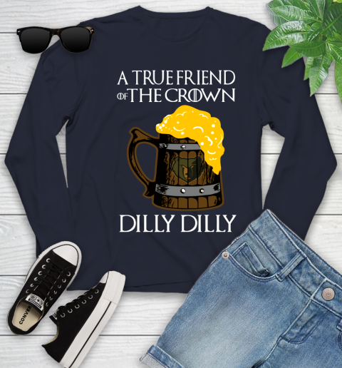 NBA Memphis Grizzlies A True Friend Of The Crown Game Of Thrones Beer Dilly Dilly Basketball Youth Long Sleeve 2