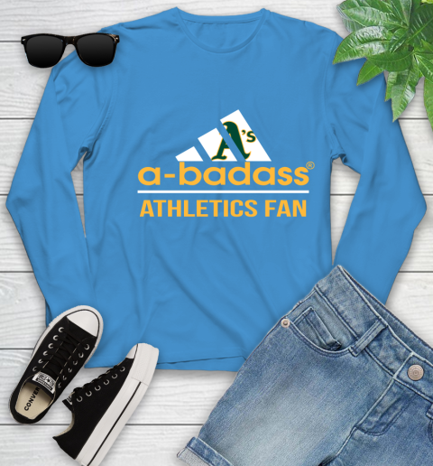 MLB A Badass Oakland Athletics Fan Adidas Baseball Sports Youth Long Sleeve 8