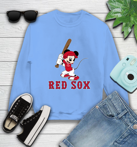 MLB Baseball Boston Red Sox Cheerful Mickey Mouse Shirt Sweatshirt 11
