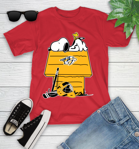 Nashville Predators NHL Hockey Snoopy Woodstock The Peanuts Movie Youth T-Shirt 10