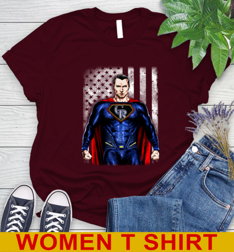 MLB Baseball Colorado Rockies Superman DC Shirt Women's T-Shirt 6