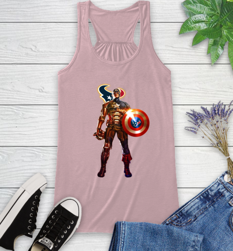 NFL Captain America Marvel Avengers Endgame Football Sports Houston Texans Racerback Tank 11