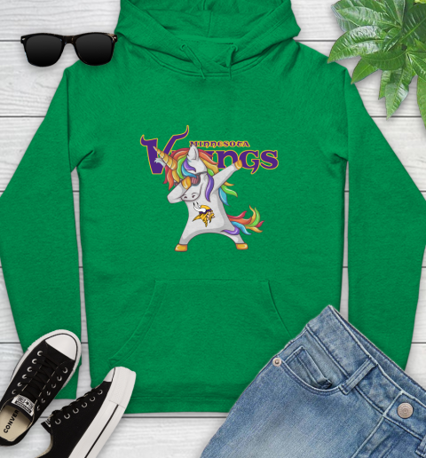 Minnesota Vikings NFL Football Funny Unicorn Dabbing Sports Youth Hoodie 7