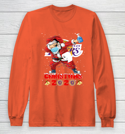 Los Angeles Lakers Funny Santa Claus Dabbing Christmas 2020 NBA Long Sleeve T-Shirt 3