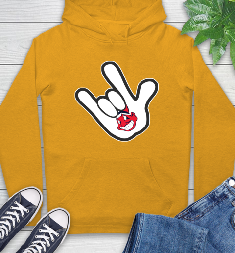 Cleveland Indians MLB Baseball Mickey Rock Hand Disney Hoodie 3