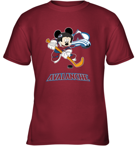 NHL Hockey Mickey Mouse Team Colorado Avanlanche Youth T-Shirt