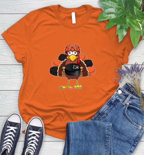 Philadelphia Flyers Turkey Thanksgiving Day Women's T-Shirt 4