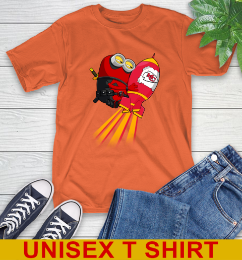NFL Football Kansas City Chiefs Deadpool Minion Marvel Shirt T-Shirt - Image 5