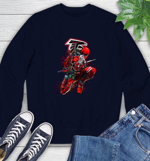 NFL Deadpool Marvel Comics Sports Football Atlanta Falcons Sweatshirt 3