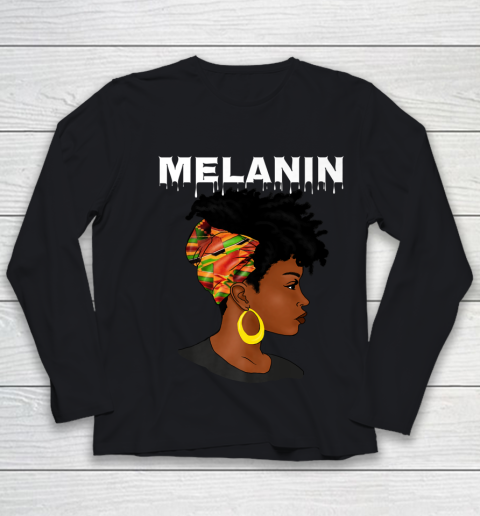 Oheneba Melanin Drippin Black Girl Magic Afro Pride Youth Long Sleeve