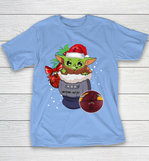 Miami Heat Christmas Baby Yoda Star Wars Funny Happy NBA Youth T-Shirt 10