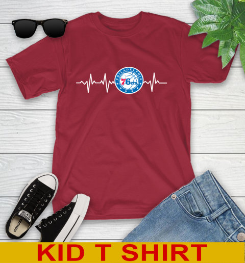 Philadelphia 76ers NBA Basketball Heart Beat Shirt Youth T-Shirt 12