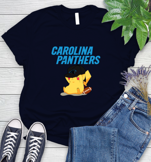 NFL Pikachu Football Sports Carolina Panthers Women's T-Shirt 3