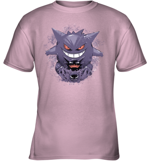 9xkr gastly haunter gengar pokemon shirts youth t shirt 26 front light pink