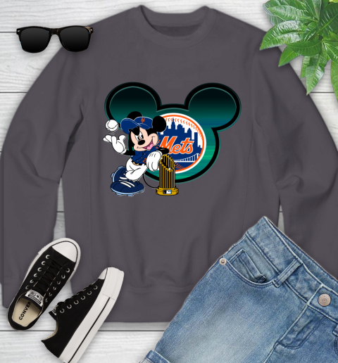 MLB New York Mets The Commissioner's Trophy Mickey Mouse Disney Youth Sweatshirt 6