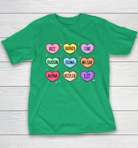 Skibidi Valentine's Day Candy Heart Funny Valentine Rizz Youth T-Shirt 4
