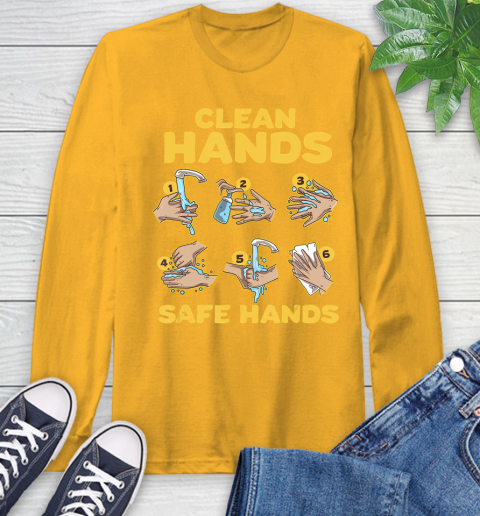 Nurse Shirt Washing Clean Hands Safe Hand Hygiene Wash Save T Shirt Long Sleeve T-Shirt 14