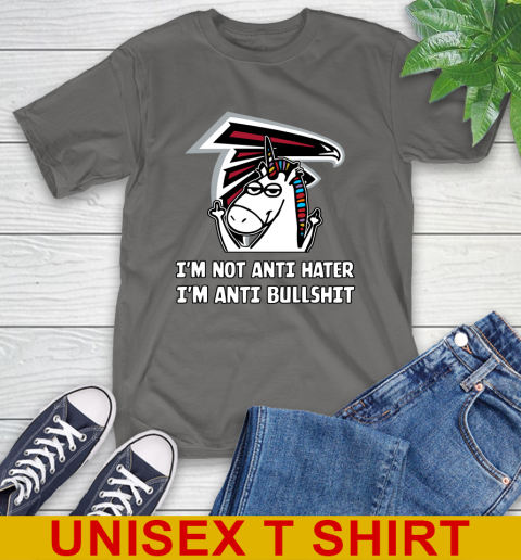 Atlanta Falcons NFL Football Unicorn I'm Not Anti Hater I'm Anti Bullshit T-Shirt 8