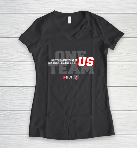 NFL End Racism Print In Front And Back Women's V-Neck T-Shirt 6