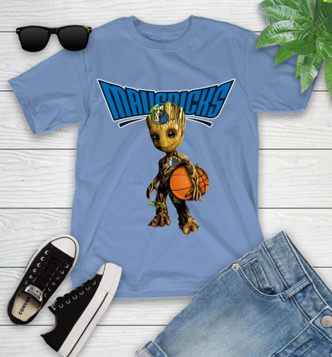 Dallas Mavericks NBA Basketball Groot Marvel Guardians Of The Galaxy Youth T-Shirt 11