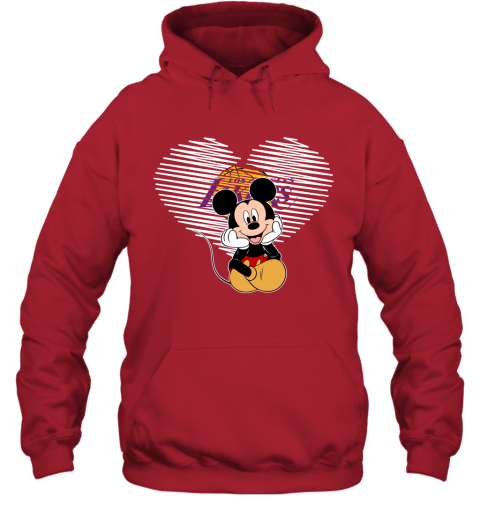 NBA Los Angeles Lakers The Heart Mickey Mouse Disney Basketball T Shirt -  Rookbrand