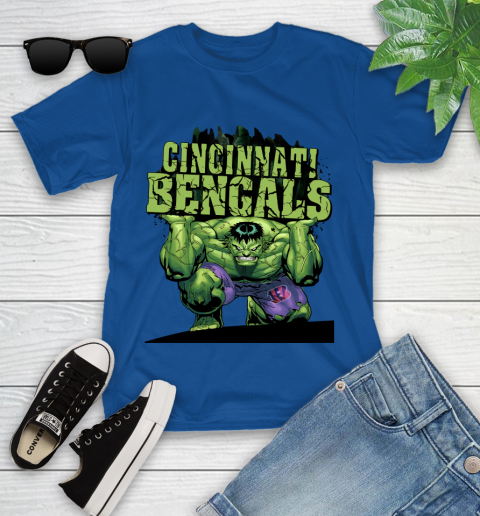 Cincinnati Bengals NFL Football Incredible Hulk Marvel Avengers Sports Youth T-Shirt 9