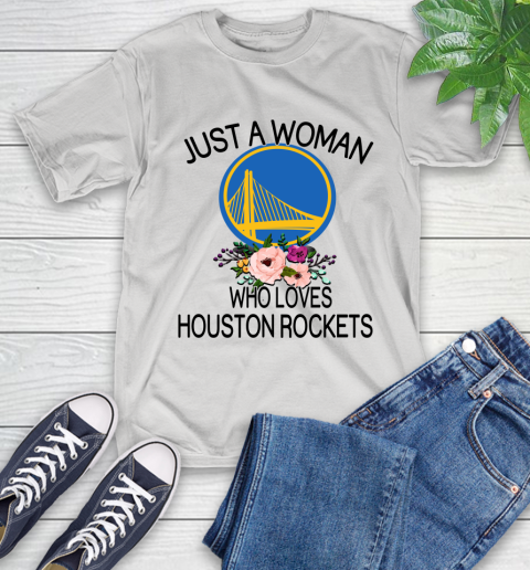 NBA Just A Woman Who Loves Houston Rockets Basketball Sports T-Shirt