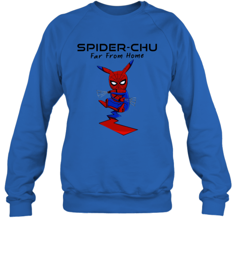 993t spider chu far from home spider man pokemon pikachu mashup shirts sweatshirt 35 front royal