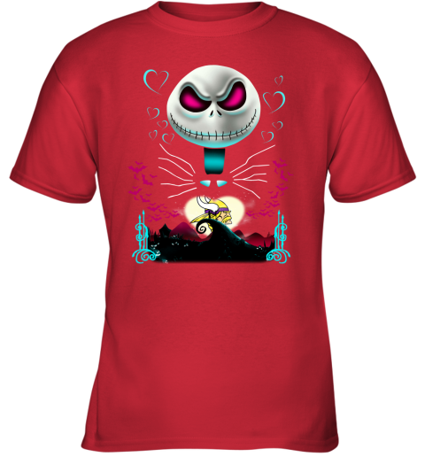 NFL Minnesota Vikings Jack Skellington Sally The Nightmare Before Christmas Football XTSvoUDTNkk youth t shirt 26 95 151514 front red