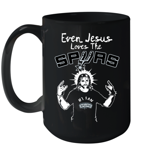 San Antonio Spurs NBA Basketball Even Jesus Loves The Spurs Shirt Ceramic Mug 15oz