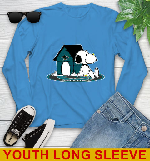 NHL Hockey San Jose Sharks Snoopy The Peanuts Movie Shirt Youth Long Sleeve 8