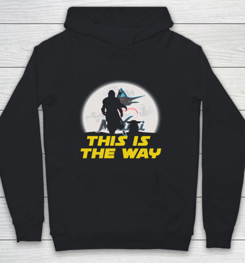 Miami Marlins MLB Baseball Star Wars Yoda And Mandalorian This Is The Way Youth Hoodie