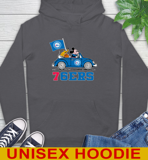 NBA Basketball Philadelphia 76ers Pluto Mickey Driving Disney Shirt Hoodie 7