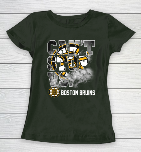 NHL Boston Bruins Hockey Can't Stop Vs Women's T-Shirt 4
