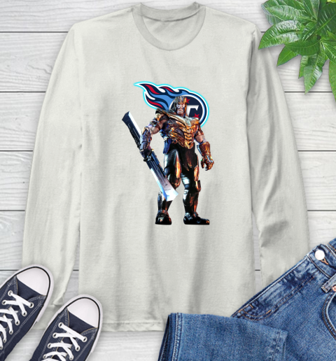 NFL Thanos Gauntlet Avengers Endgame Football Tennessee Titans Long Sleeve T-Shirt 12