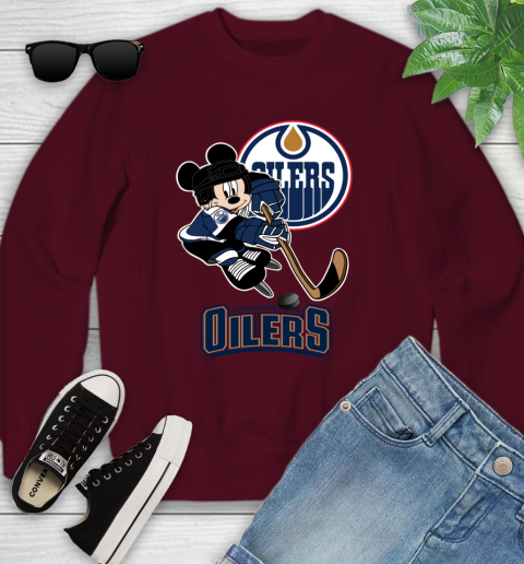 NHL Edmonton Oilers Mickey Mouse Disney Hockey T Shirt Youth Sweatshirt 5
