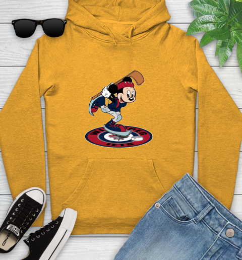 NHL Hockey Winnipeg Jets Cheerful Mickey Disney Shirt Youth Hoodie 3