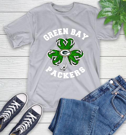 NFL Green Bay Packers Three Leaf Clover St Patrick's Day Football Sports T-Shirt 6
