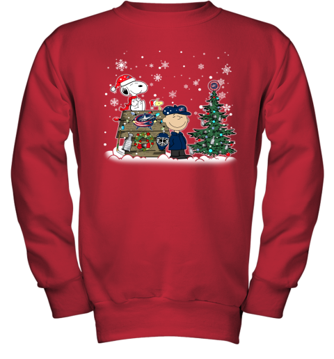 Charlie Brown And Snoopy Watching City Columbus Blue Jackets T
