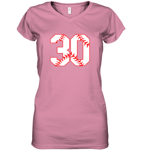 ff41 thirtieth birthday party 30th baseball shirt born 1989 women v neck t shirt 39 front azalea