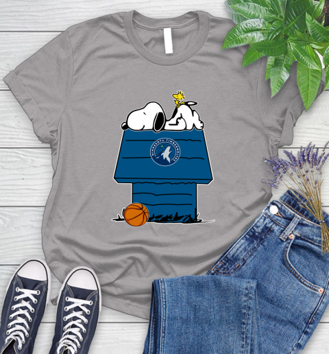 Minnesota Timberwolves NBA Basketball Snoopy Woodstock The Peanuts Movie Women's T-Shirt 5