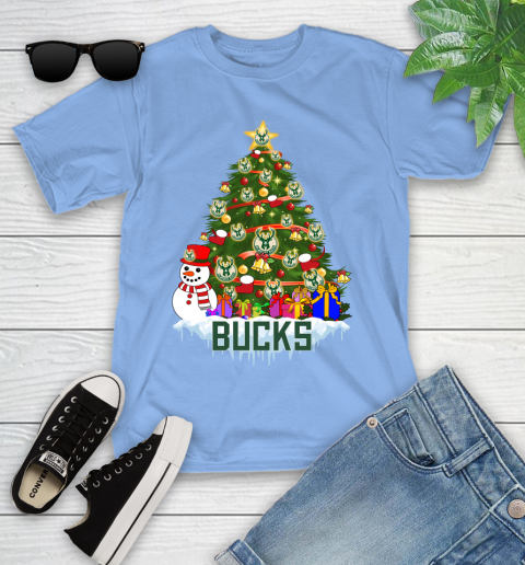 Milwaukee Bucks Merry Christmas NBA Basketball Sports Youth T-Shirt 11