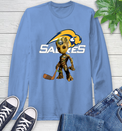 Buffalo Sabres NHL Hockey Groot Marvel Guardians Of The Galaxy Long Sleeve T-Shirt 11