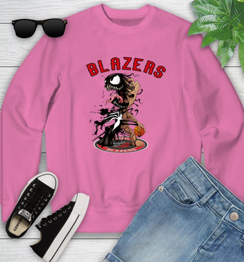 NBA Portland Trail Blazers Basketball Venom Groot Guardians Of The Galaxy Youth Sweatshirt 7