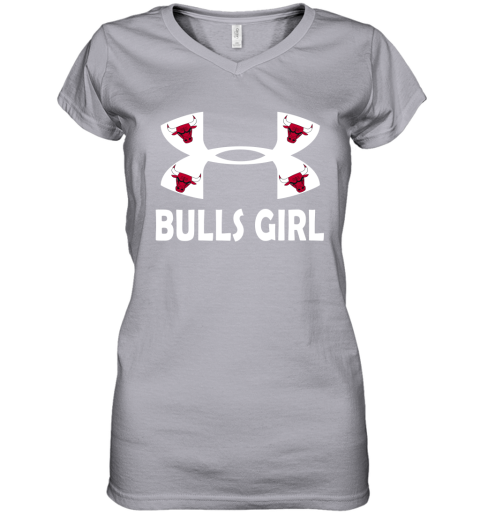 NBA Chicago Bulls Girl Under Armour Basketball Sports rvBPmMKtRkA women v neck t shirt 39 95 151514 front sport grey